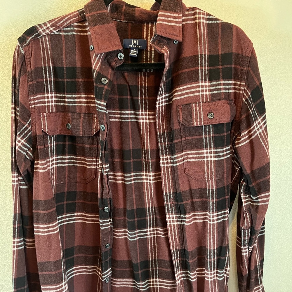 Burgundy flannel.